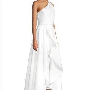 Jay Godfrey One-Shoulder Skirt Overlay Jumpsuit